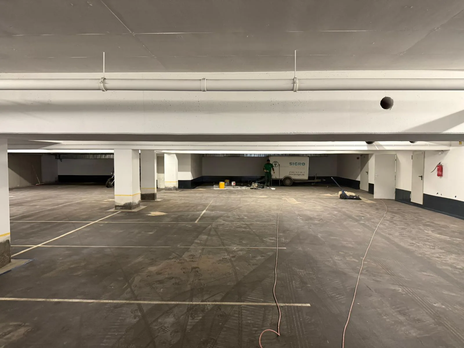 Bauarbeiten in Hamburg – Betoninstandsetzung, Abdichtung, Beschichtung 37 Parkdeck während der Instandsetzung