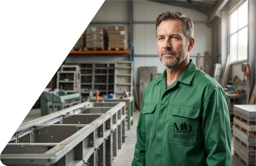 Fachkraft von MD Betosave in der Werkhalle